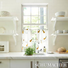 Load image into Gallery viewer, Schumacher Pears Hand Block Print Fabric 182390 / Green And Ochre On White