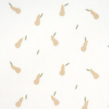 Load image into Gallery viewer, Schumacher Pears Hand Block Print Fabric 182391 / Buff And Sage On White
