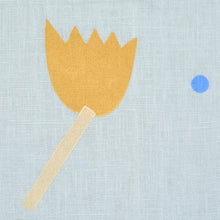 Load image into Gallery viewer, Schumacher Tulip Play Hand Block Print Fabric 182400 / Ochre On Sky