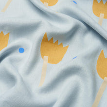 Load image into Gallery viewer, Schumacher Tulip Play Hand Block Print Fabric 182400 / Ochre On Sky