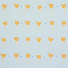 Load image into Gallery viewer, Schumacher Tulip Play Hand Block Print Fabric 182400 / Ochre On Sky