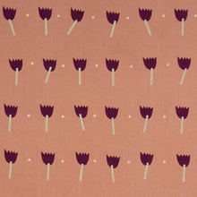 Load image into Gallery viewer, Schumacher Tulip Play Hand Block Print Fabric 182401 / Violet On Rust