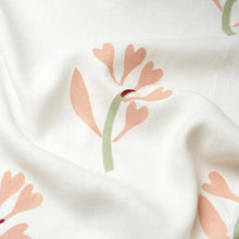 Load image into Gallery viewer, Schumacher Ginkgo Hand Block Print Fabric 182410 / Pink And Sage On White