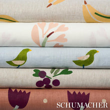 Load image into Gallery viewer, Schumacher Ginkgo Hand Block Print Fabric 182410 / Pink And Sage On White