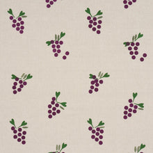Load image into Gallery viewer, Schumacher Grapes Hand Block Print Fabric 182420 / Purple On Natural