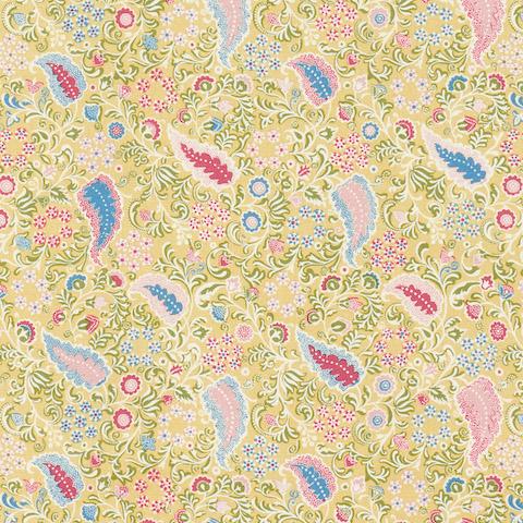 Schumacher Peggy Paisley Fabric 182431 / Lemonade