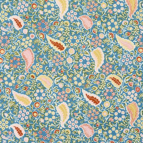 Schumacher Peggy Paisley Fabric 182432 / Azure