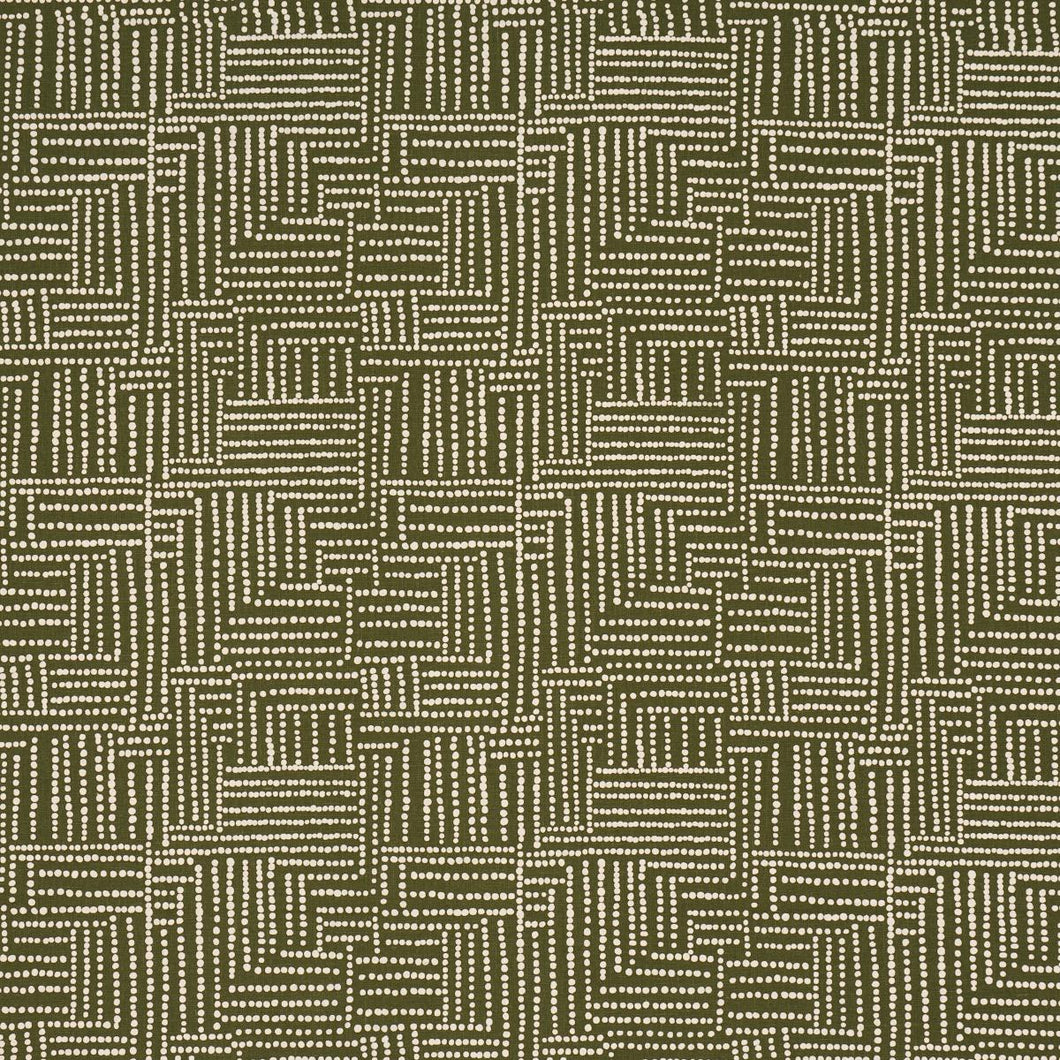 Schumacher Coco Hand Screen Print Fabric 182580 / Palm Tree Green