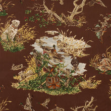 Load image into Gallery viewer, Schumacher Dog &amp; Duck Fabric 182661 / Brown