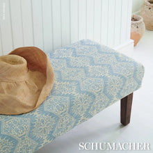 Load image into Gallery viewer, Schumacher Berkeley Hand Printed Silk Fabric 182701 / Cornflower