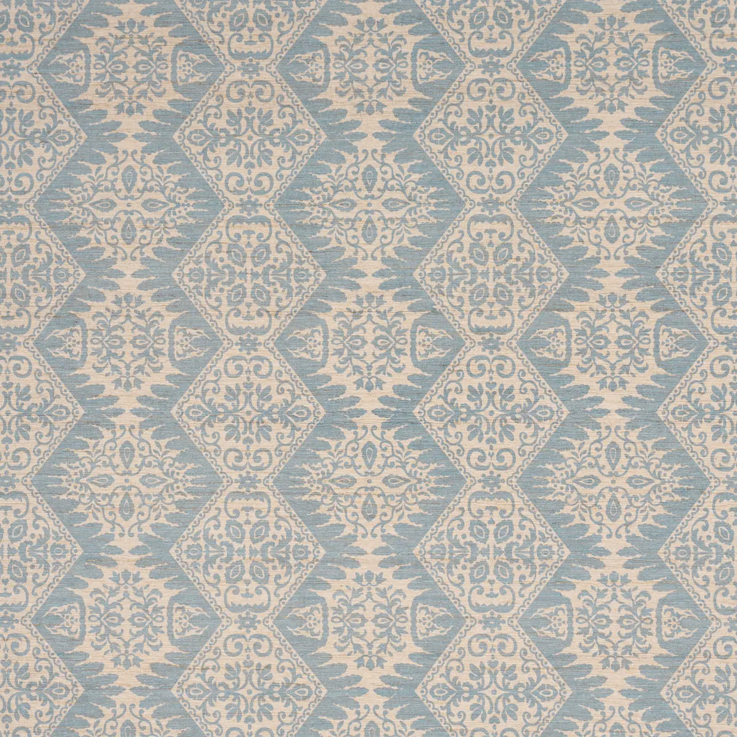 Schumacher Berkeley Hand Printed Silk Fabric 182701 / Cornflower