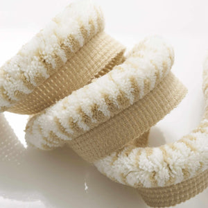 0.5" Wide Beige Cream Animal Pattern Faux Fur Upholstery Lip Cord