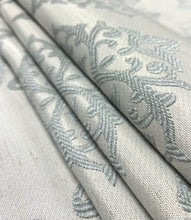 Load image into Gallery viewer, Silver Grey Damask Medallion Drapery Fabric WHS 5189