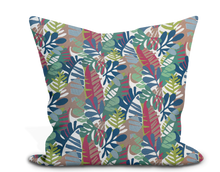 Load image into Gallery viewer, Custom Pillow Cover in Floral Botanical Thibaut Ipanema in Cornflower and Peony - One Side