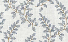 Load image into Gallery viewer, Ivory Blue Taupe Floral Embroidered Drapery Fabric