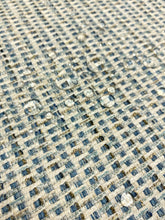 Load image into Gallery viewer, Designer Heavy Duty Water Stain Resistant Teal Blue Brown Cream Tweed Upholstery Fabric STA 5133