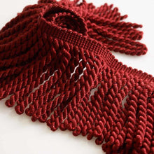 Load image into Gallery viewer, 4.75" Wide Wine Red Burgundy Tassel Bullion Fringe Trim