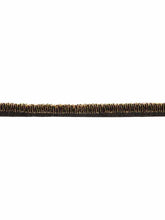Load image into Gallery viewer, 0.5" Wide Black Brown Animal Pattern Faux Fur Upholstery Lip Cord