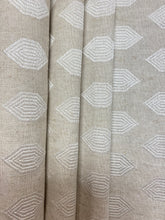 Load image into Gallery viewer, 1.5 Yard Kravet 33145-16 Linen Cotton Beige Ivory Embroidered Drapery Fabric WHS 4621