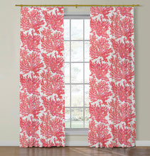 Load image into Gallery viewer, Thibaut Marine Coral Side Drapery Panels