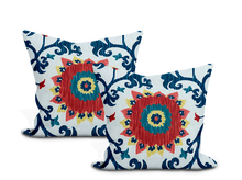 Load image into Gallery viewer, Pair of Custom Made Schumacher  Fergana Embroidery Print Pillow Covers - Both Sides