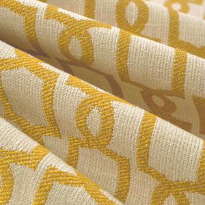 Cotton Blend Mustard Gold Trellis Geometric Upholstery Drapery Fabric FB