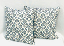 Load image into Gallery viewer, A Pair of 22” X 22” Fabricut Pondicherry Indigo Pillow Covers