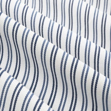 Load image into Gallery viewer, Cotton Cream Navy French Blue Stripe Upholstery Drapery Fabric FB