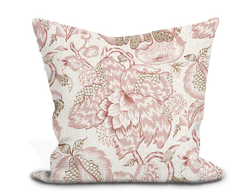 Thibaut Laura Blush Pink Floral Throw Pillow