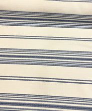 Load image into Gallery viewer, Schumacher Solana Stripe Navy Blue Cream Indoor Outdoor Upholstery Fabric STA 5015