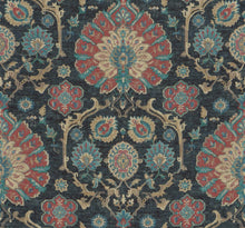 Load image into Gallery viewer, Cotton Linen Denim Blue Taupe Grey Teal Ikat Upholstery Drapery Fabric FB