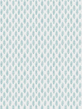 Load image into Gallery viewer, Cream Teal Aqua Blue Small Print Botanical Linen Drapery Fabric FB