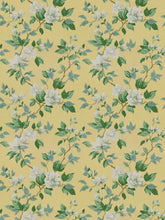 Load image into Gallery viewer, Cotton Linen Rayon Yellow Green Cream Floral Upholstery Drapery Fabric FB