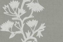 Load image into Gallery viewer, Cotton Linen Cream Grey Floral Crewel Embroidered Drapery Fabric FB