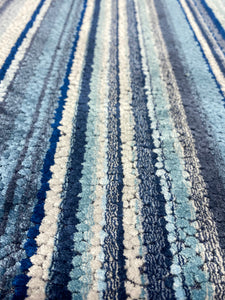 Kravet Monterosso Indigo Navy French Blue Stripe Velvet Upholstery Fabric STA 5076