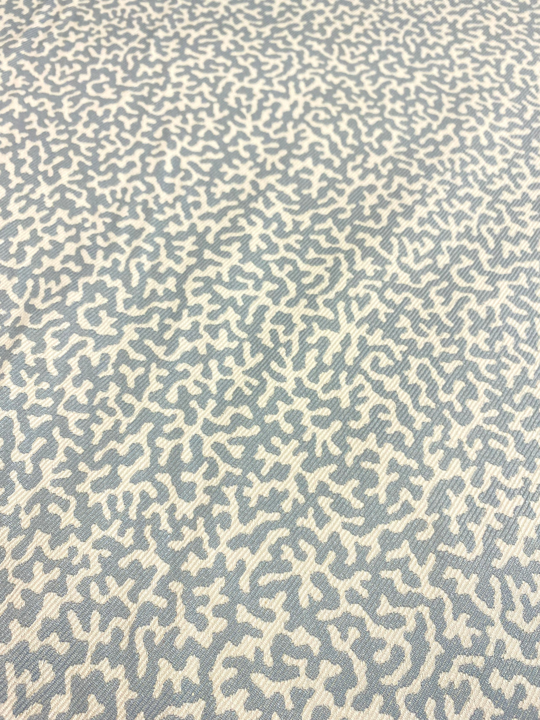 Designer Reversible Blue Cream Coral Pattern Upholstery Drapery Fabric STA 5063