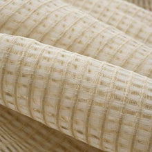 Load image into Gallery viewer, 118” Wide Semi Sheer Buff Beige Check Shimmery Drapery Fabric FB