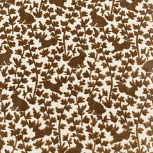 Load image into Gallery viewer, Beige Brown Woodland Animal Pattern Cut Velvet Upholstery Drapery Fabric