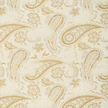 Load image into Gallery viewer, Heavy Duty Fade Resistant Cream Mustard Grey Beige Paisley Upholstery Fabric