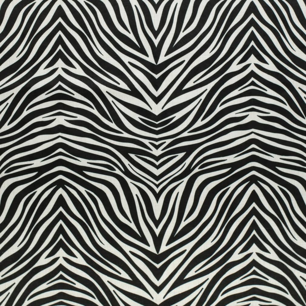 Heavy Duty Black Off White Tiger Microfiber Animal Pattern Upholstery Fabric