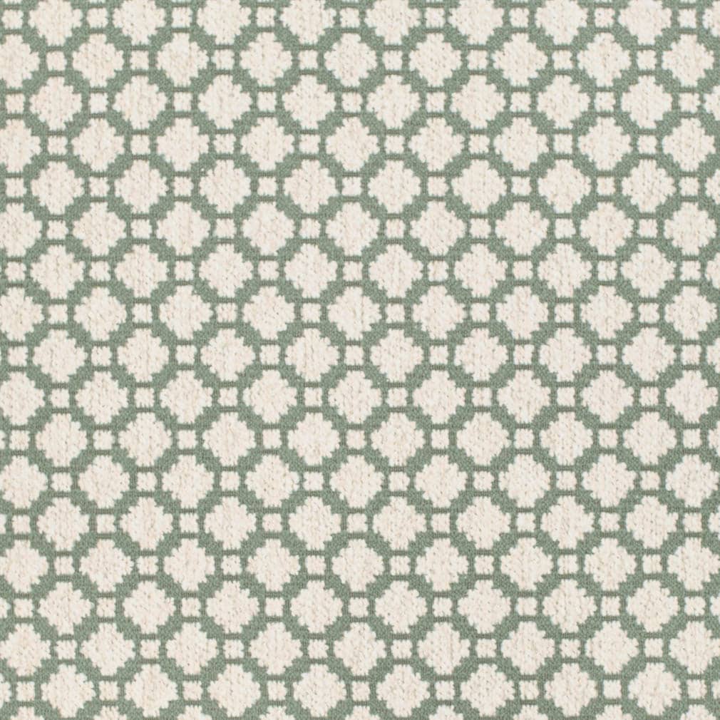 Stain Resistant Seafoam Green Cream Geometric Upholstery Drapery Fabric