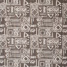 Load image into Gallery viewer, Heavy Duty Charcoal Black Brown Cream Ethnic Geometric Upholstery Fabric