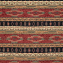 Load image into Gallery viewer, Heavy Duty Red Green Black Brown Southwestern Ethnic Geometric Upholstery Fabric