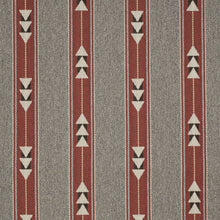 Load image into Gallery viewer, Heavy Duty Red Grey Black Southwestern Stripe Ethnic Geometric Upholstery Fabric
