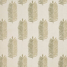 Load image into Gallery viewer, Stain Resistant Cream Olive Green Botanical Fern Upholstery Drapery Fabric
