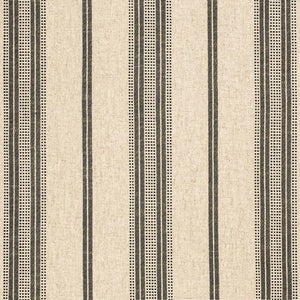 Oatmeal Beige Black Stripe Upholstery Fabric