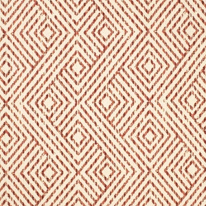 Beige Rusty Red Geometric Upholstery Fabric