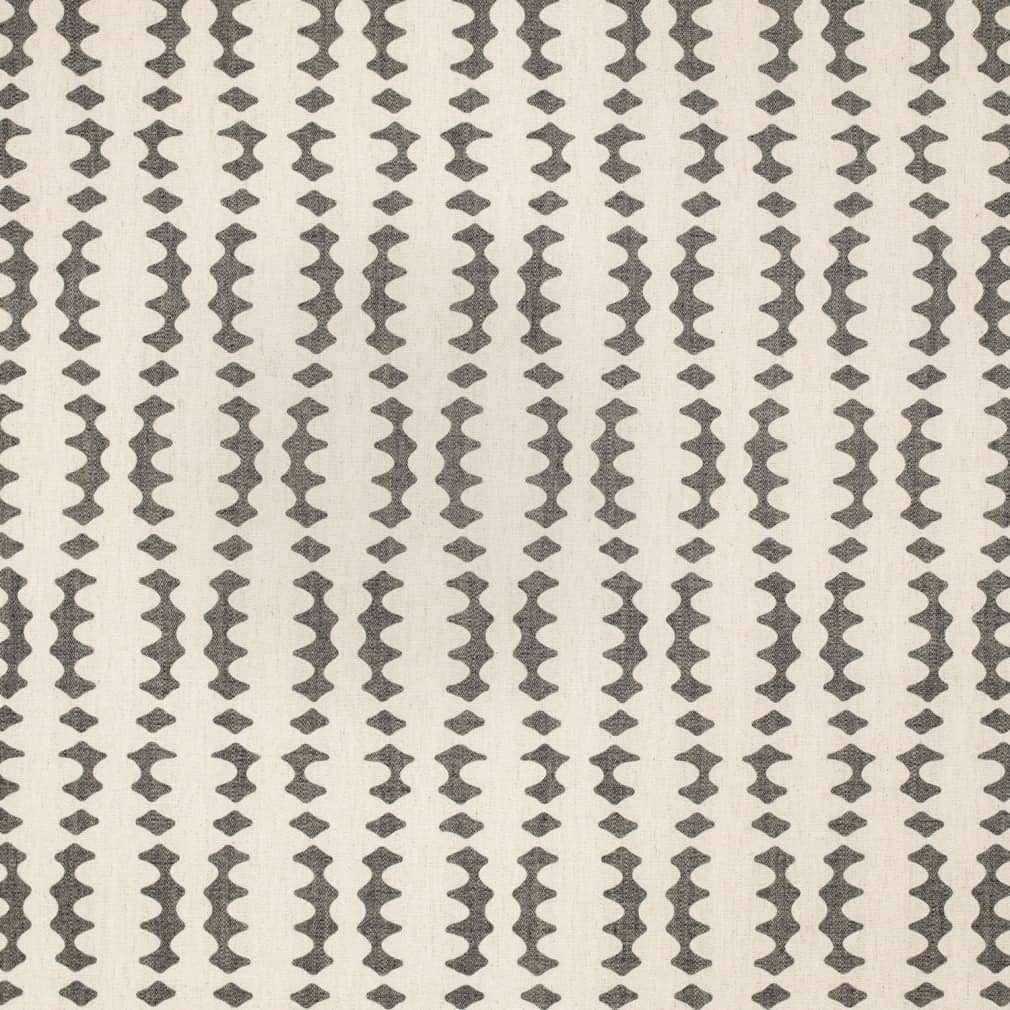 Heavy Duty Cream Charcoal Black Ethnic Geometric Upholstery Fabric