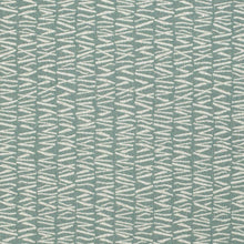 Load image into Gallery viewer, Stain Resistant Teal Blue Cream Abstract Upholstery Drapery Fabric