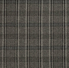 Load image into Gallery viewer, Grey Black Taupe Tartan Plaid Upholstery Fabric